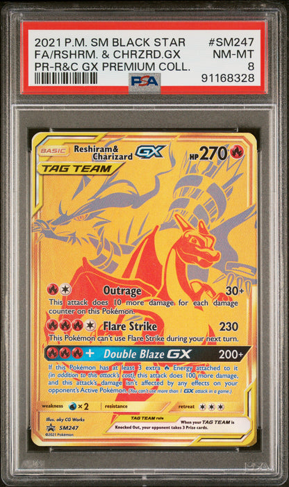 Charizard & Reshiram SM247 - PSA 8 -
